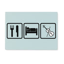 Eat Sleep & Play Fiddle Glass Chopping Board