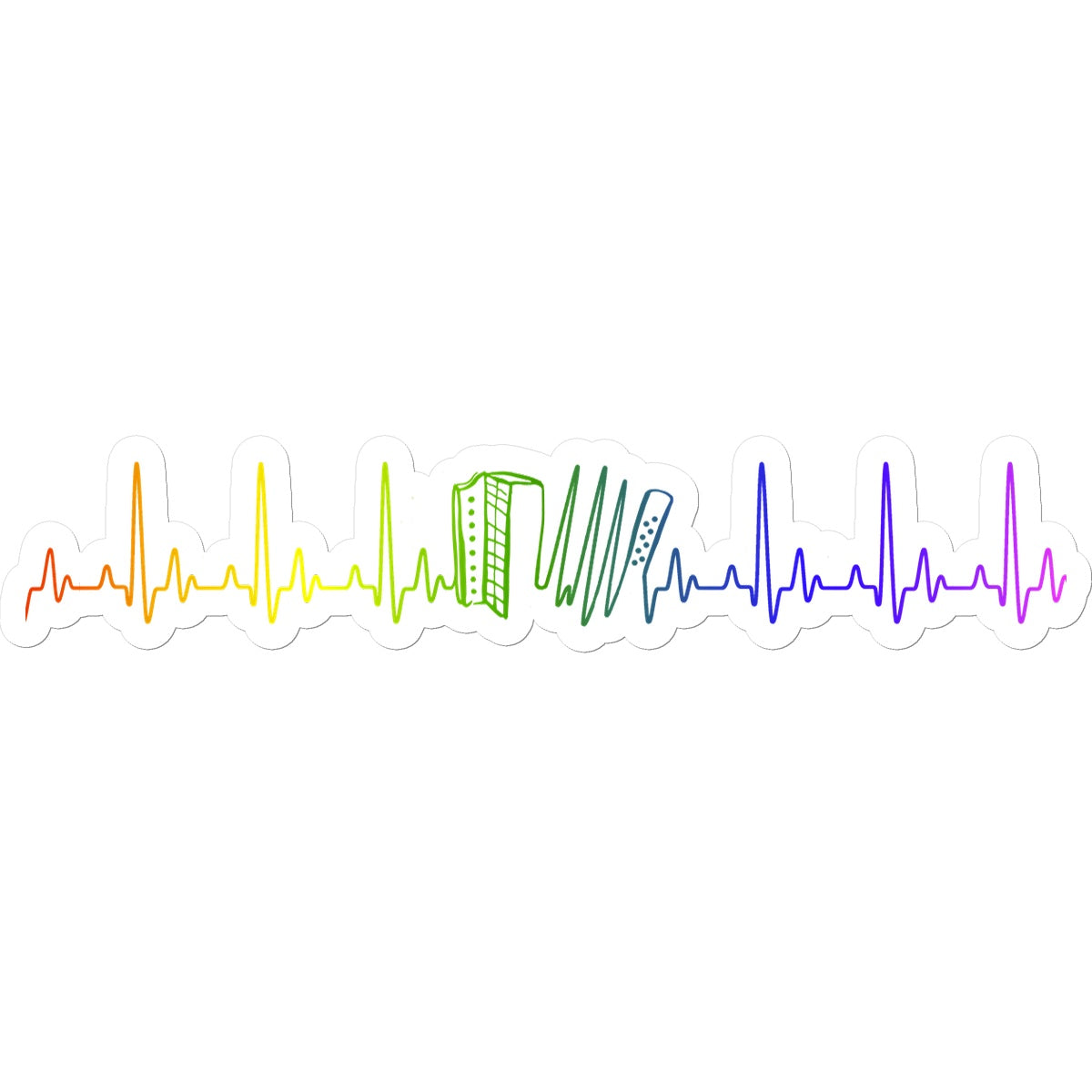 Rainbow Heartbeat Melodeon Sticker