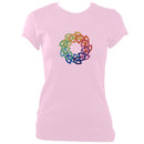 update alt-text with template Rainbow Celtic Knot Ladies Fitted T-shirt - T-shirt - Light Pink - Mudchutney