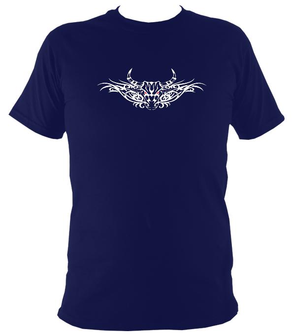 Tribal Bull T-shirt - T-shirt - Navy - Mudchutney