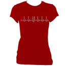 update alt-text with template Heartbeat Fiddle Ladies Fitted T-shirt - T-shirt - Antique Cherry Red - Mudchutney