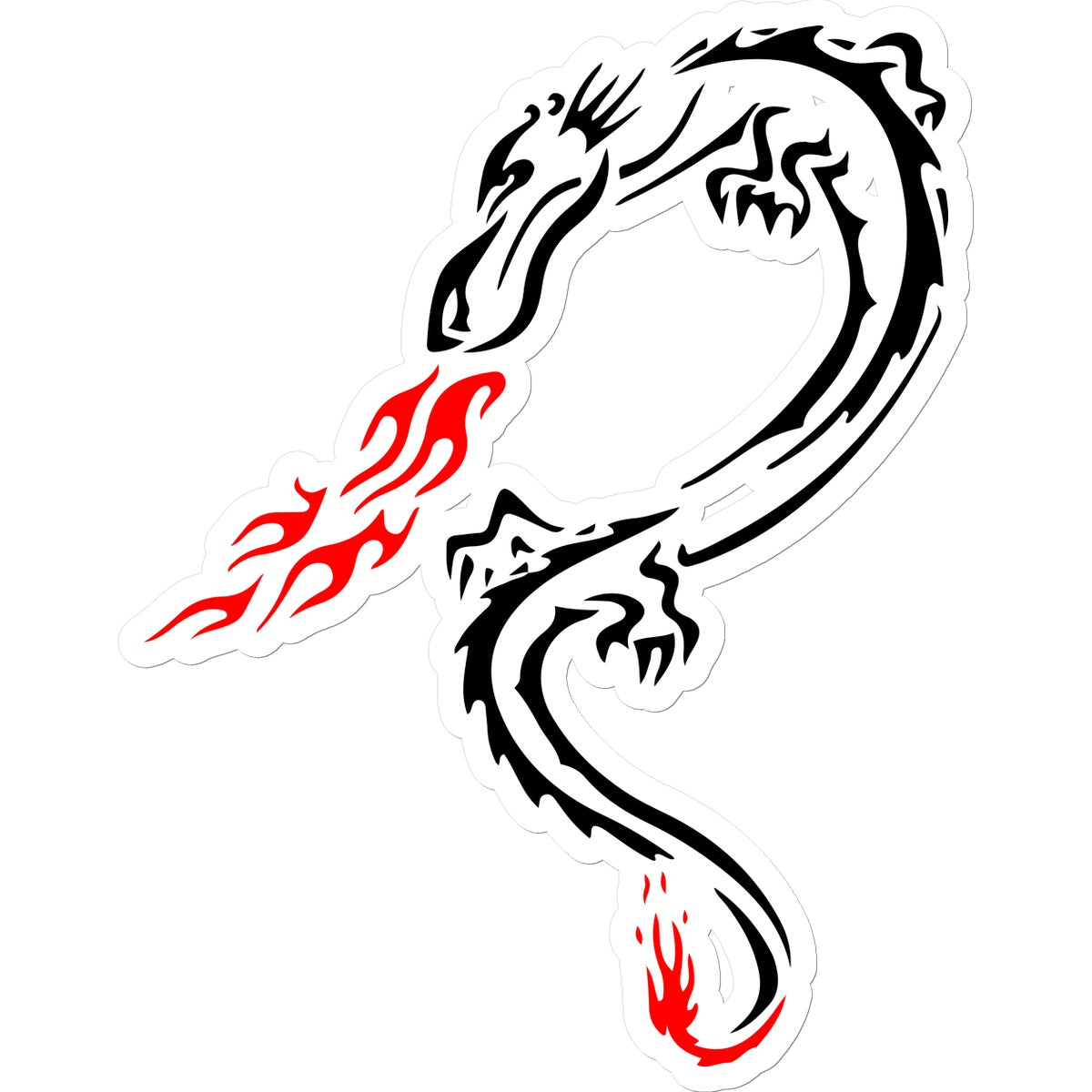 Tribal Dragon Breathing Fire Sticker