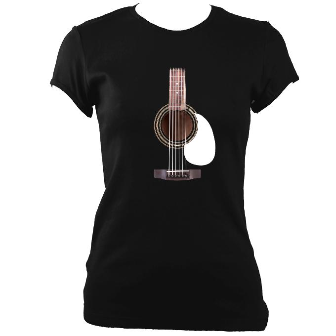 Guitar Strings and Neck Ladies Fitted T-shirt