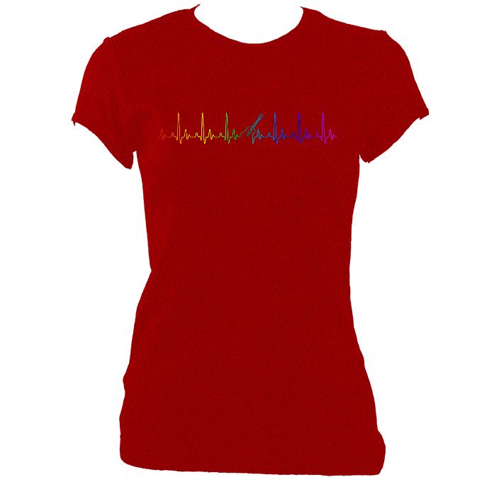 update alt-text with template ""Guitar Heartbeat in Rainbow Colour Fitted T-shirt - T-shirt - White - Mudchutney