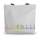 Rainbow Heartbeat Accordion Canvas Tote Bag