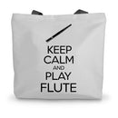 Keep Calm & Play Flute Canvas Tote Bag