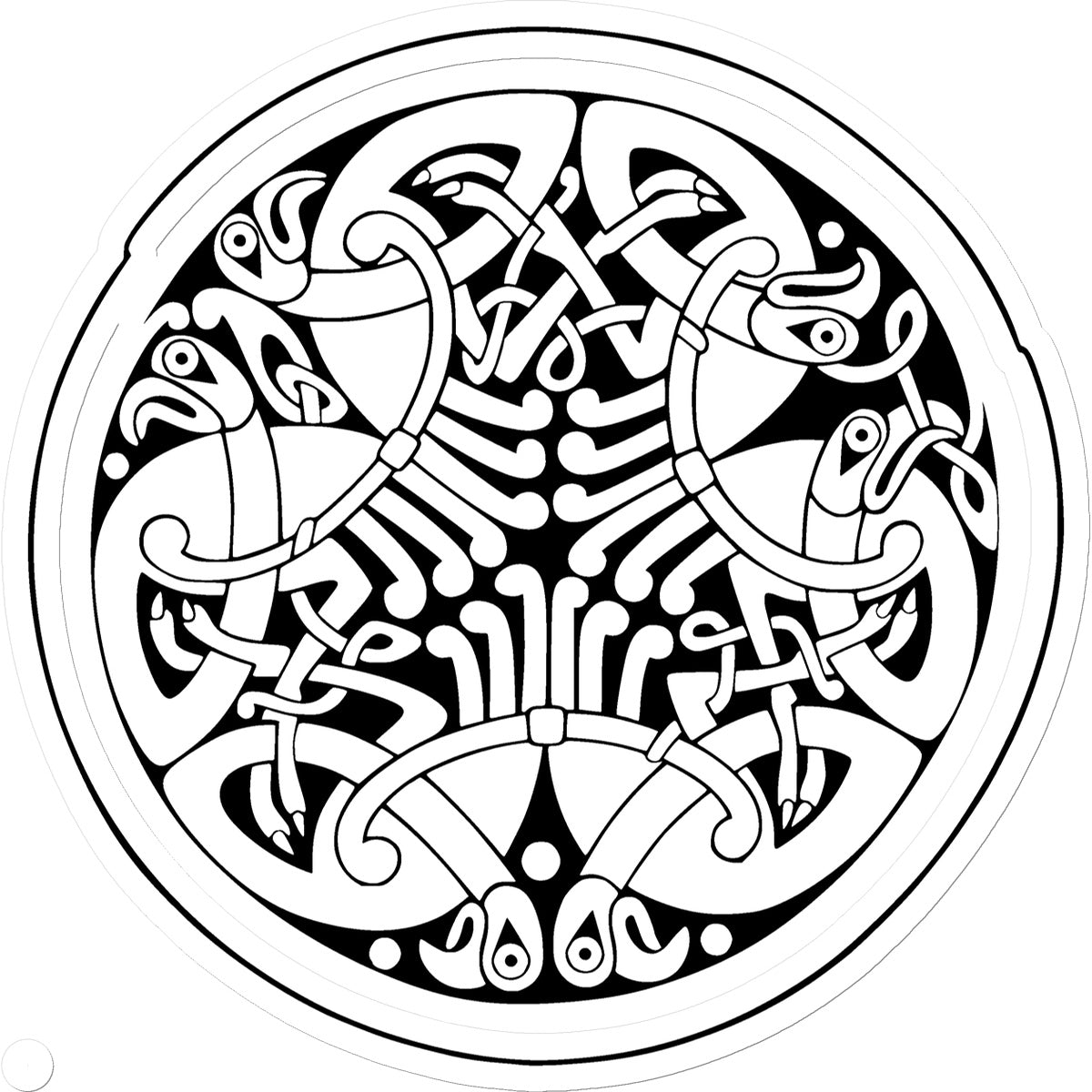 Traditional Celtic Birds Sticker