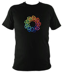 Rainbow Coloured Celtic Knot T-shirt - T-shirt - Black - Mudchutney