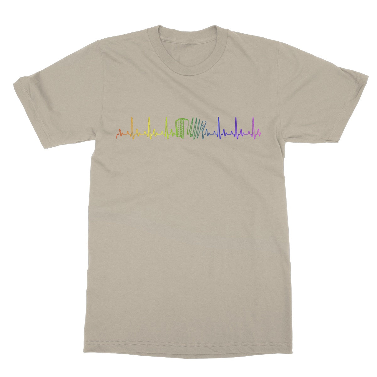 Rainbow Heartbeat Melodeon T-Shirt