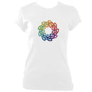 update alt-text with template Rainbow Celtic Knot Ladies Fitted T-shirt - T-shirt - White - Mudchutney