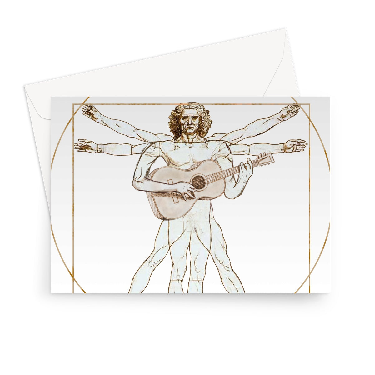 Da Vinci Guitar Greeting Card