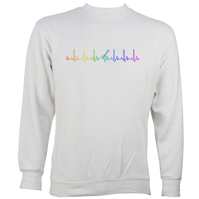 Guitar Heartbeat in Rainbow Colour Sweatshirt