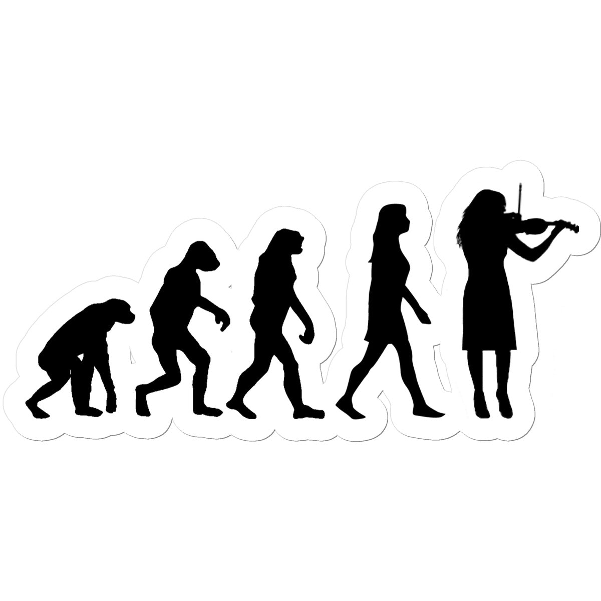 Evolution of Female Fiddle Players Sticker