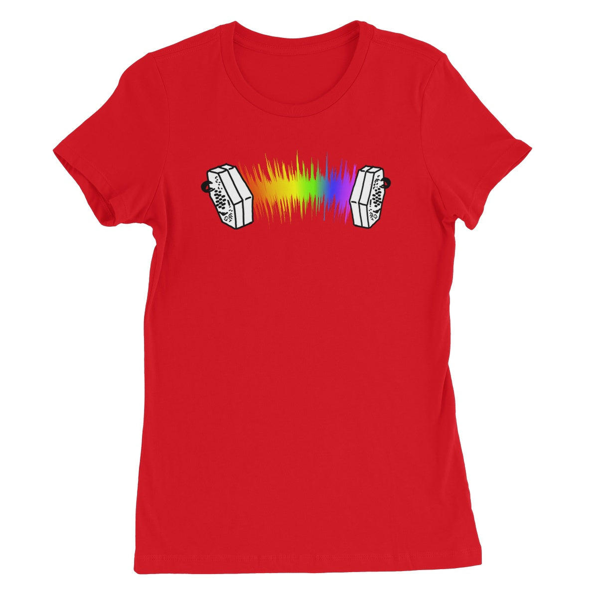 Rainbow Sound Wave Concertina Women's T-Shirt