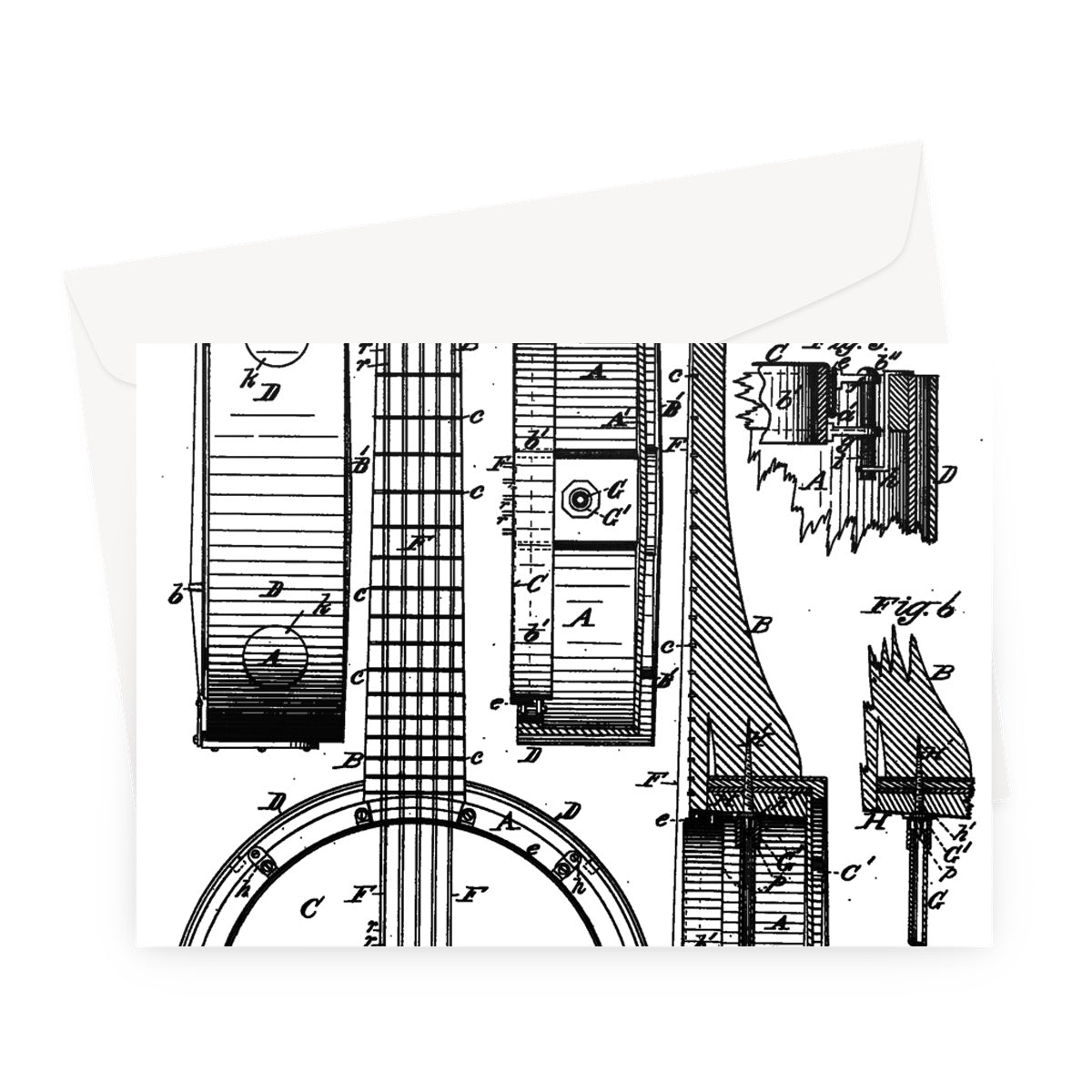 Banjo Patent Greeting Card