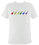 Rainbow of Coloured Guitars T-Shirt - T-shirt - White - Mudchutney