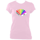 update alt-text with template Rainbow Melodeon Ladies Fitted T-shirt - T-shirt - Light Pink - Mudchutney