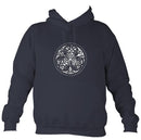 Interlaced Celtic Birds Motif Hoodie-Hoodie-Denim-Mudchutney