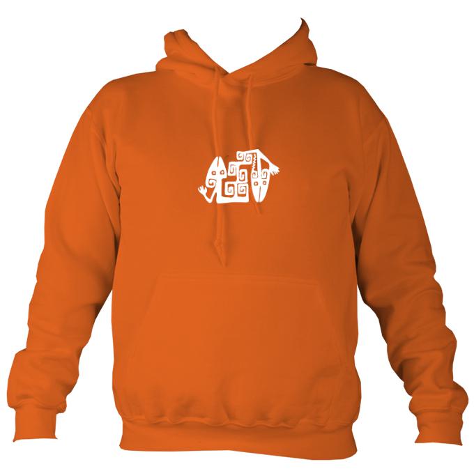 South American Iguana Cave Drawing Hoodie-Hoodie-Burnt orange-Mudchutney