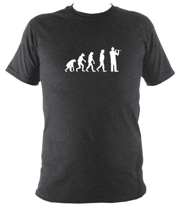 Evolution of Flute Players T-shirt - T-shirt - Dark Heather - Mudchutney