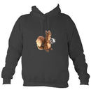 Concertina Playing Squirrel Hoodie-Hoodie-Charcoal-Mudchutney