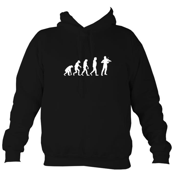 Evolution of Fiddle Players Hoodie-Hoodie-Jet black-Mudchutney