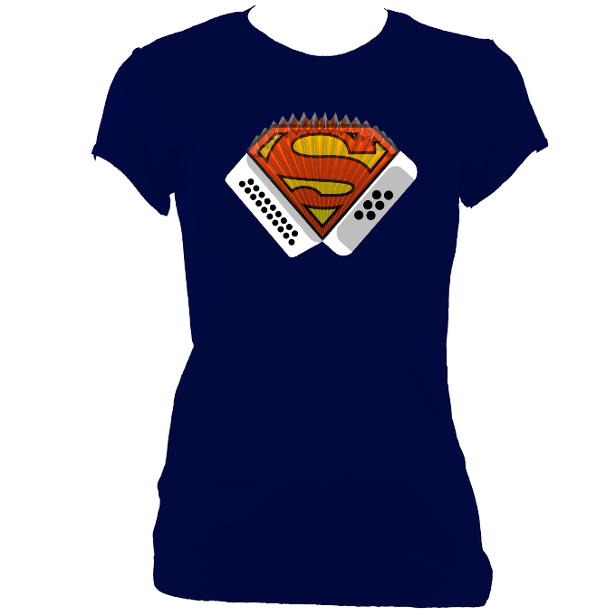 Melodeon Superhero Ladies Fitted T-shirt