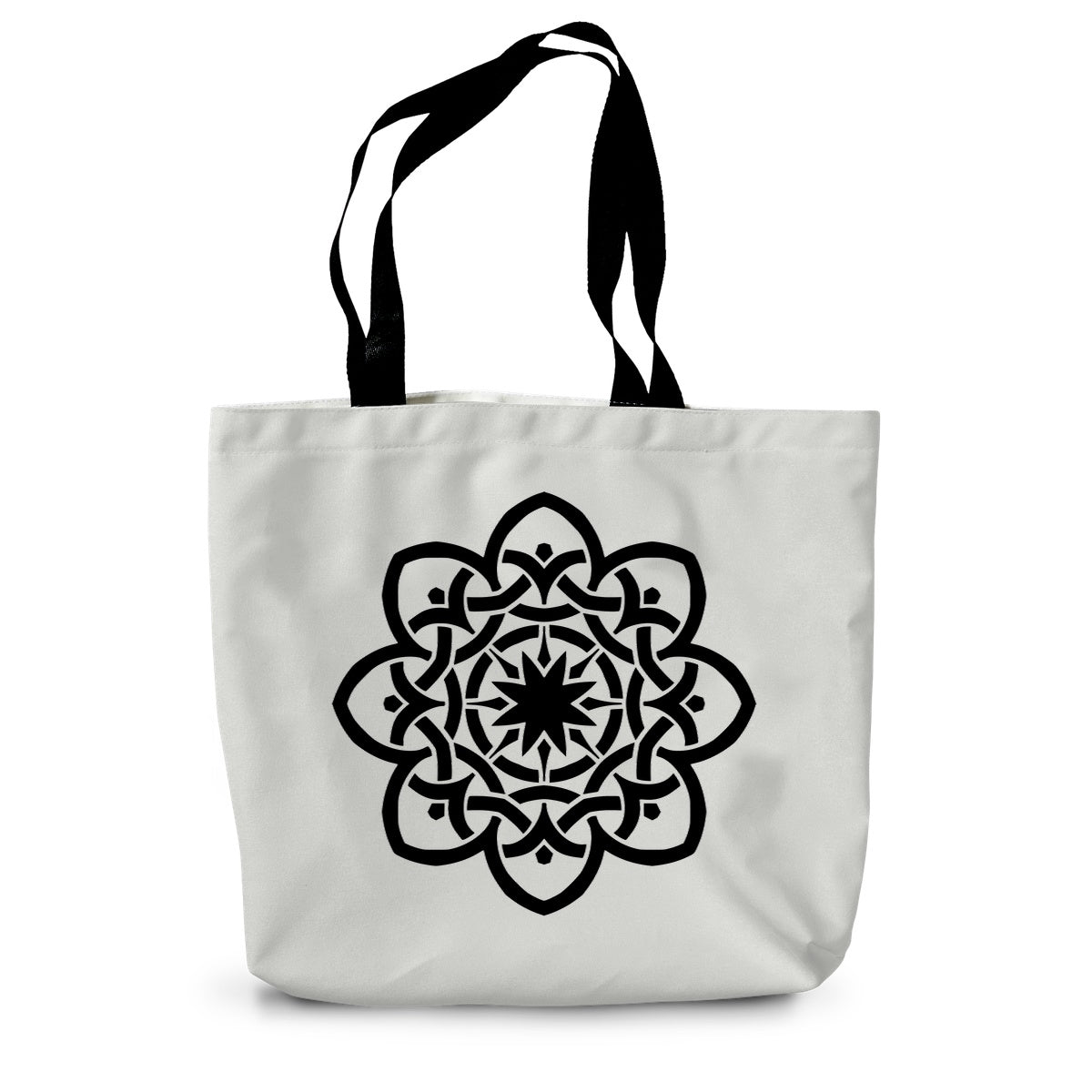 Celtic Star Flower Canvas Tote Bag