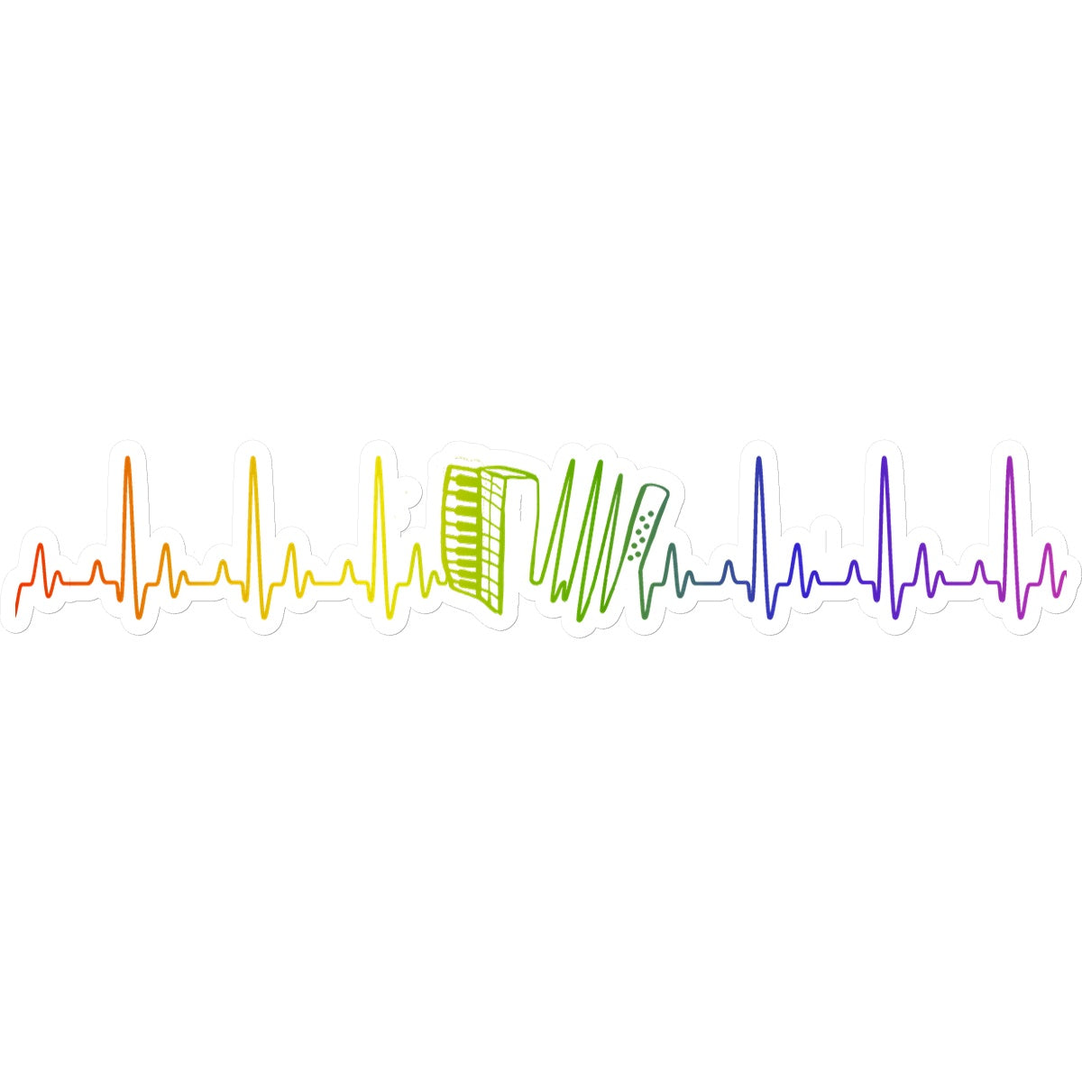 Rainbow Heartbeat Accordion Sticker