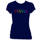 update alt-text with template Rainbow Fiddles Ladies Fitted T-shirt - T-shirt - Navy - Mudchutney