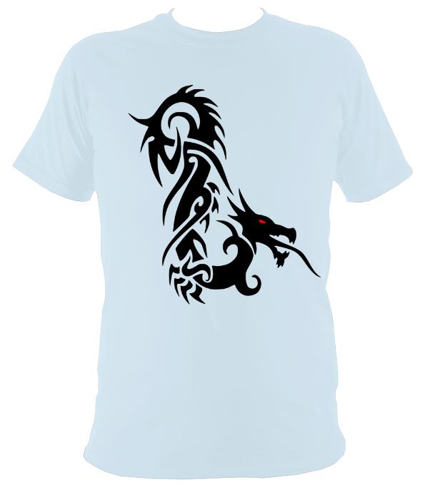 Tribal Dragon T-shirt - T-shirt - Light Blue - Mudchutney