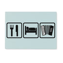 Eat Sleep & Play Melodeon Glass Chopping Board