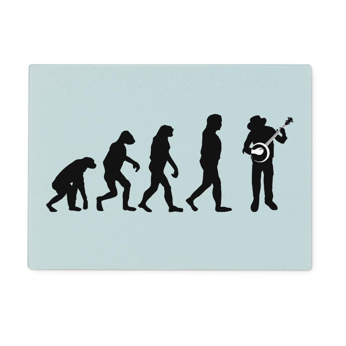 Evolution of Banjo Players Glass Chopping Board