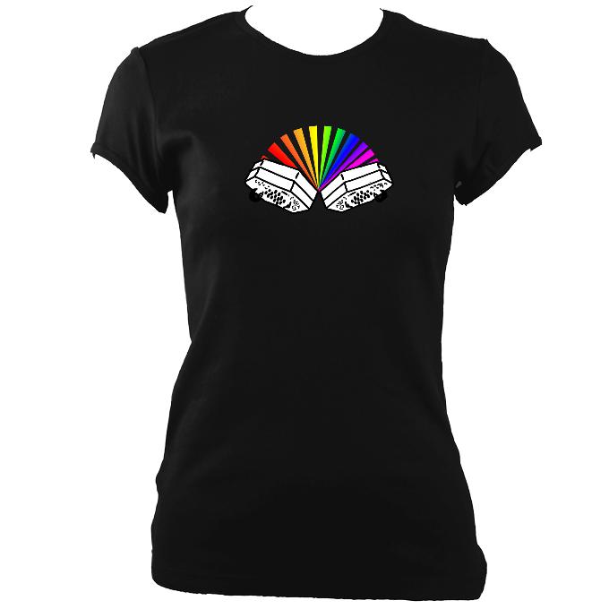 Rainbow Concertina Ladies Fitted T-shirt