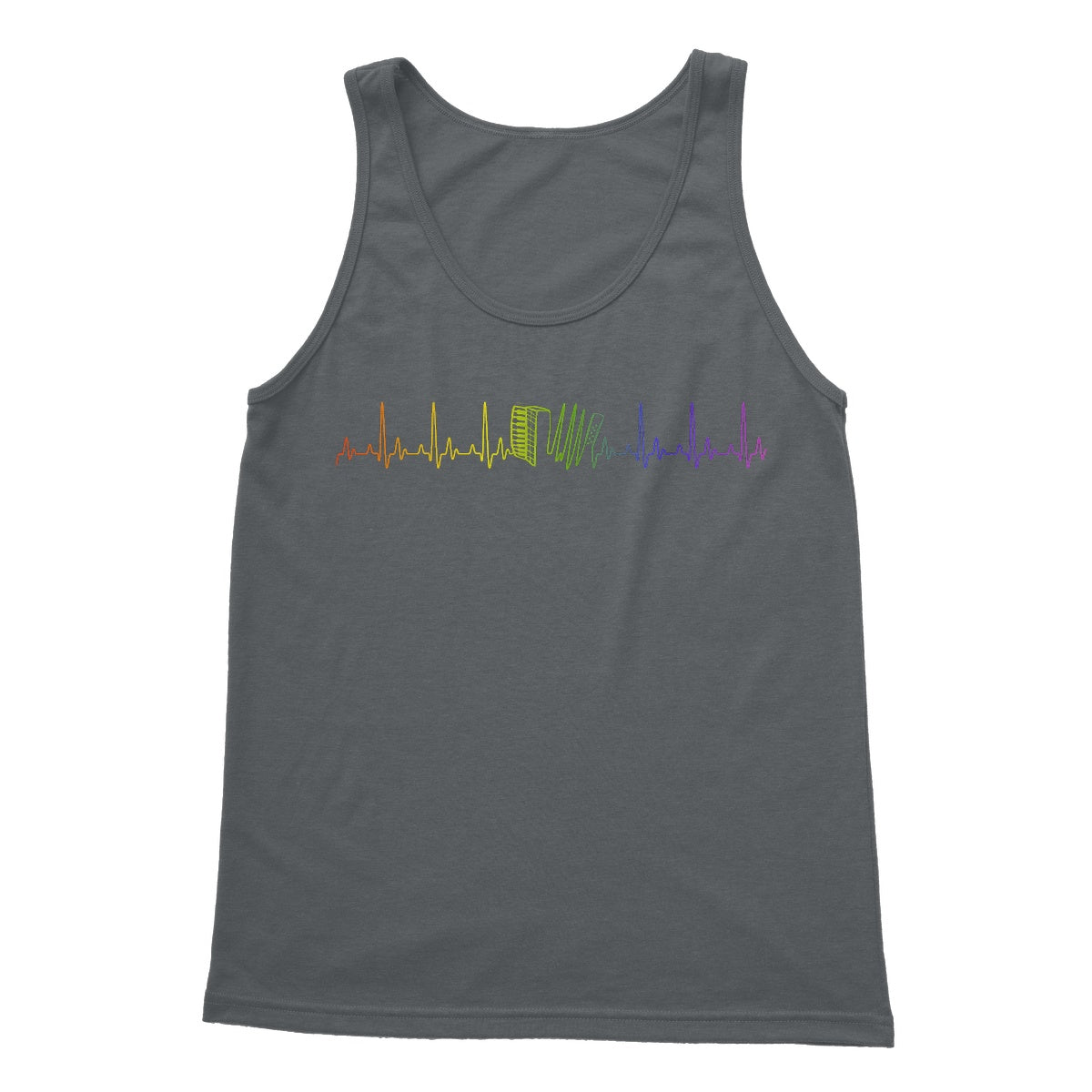 Rainbow Heartbeat Accordion Tank Top