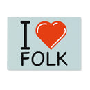 I Love Folk Glass Chopping Board