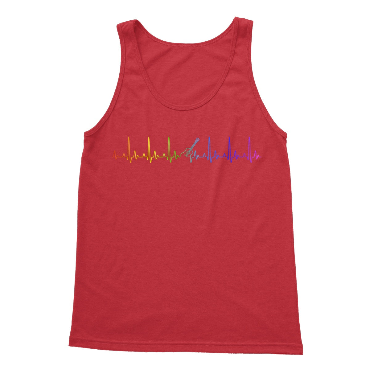 Rainbow Heartbeat Guitar Tank Top