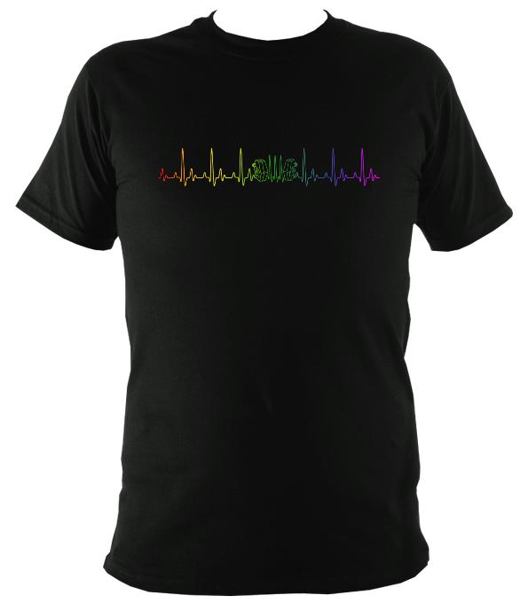 Heartbeat Concertina in Rainbow Colours T-shirt