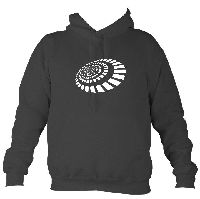 Spiral Blocks Hoodie-Hoodie-Charcoal-Mudchutney