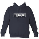 Eat, Sleep, Play Concertina Hoodie-Hoodie-Denim-Mudchutney