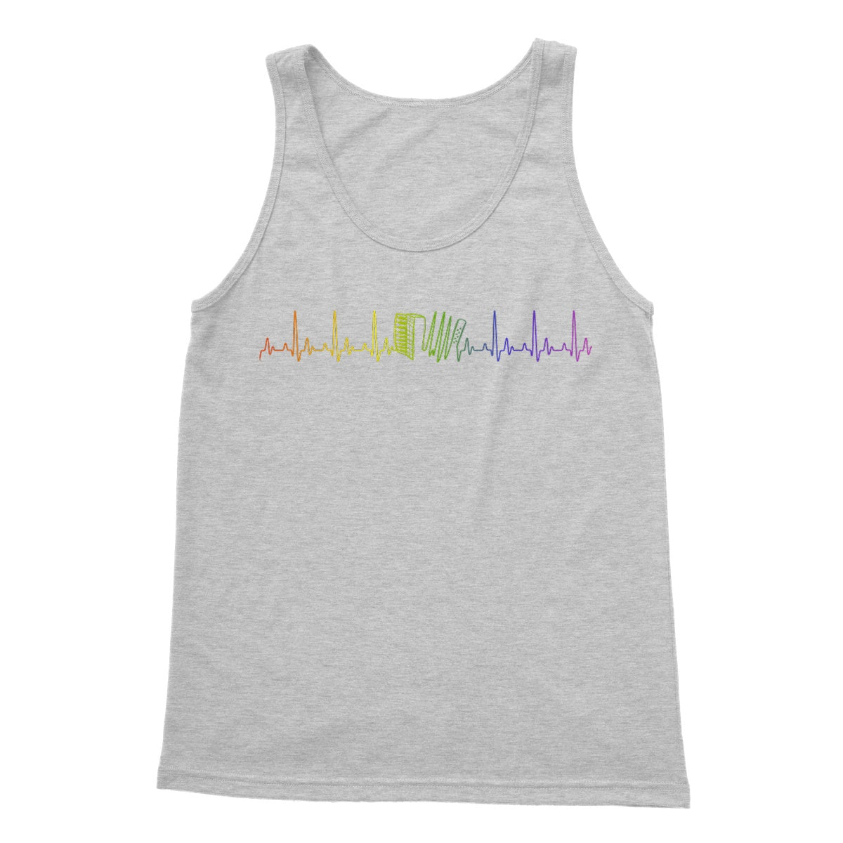 Rainbow Heartbeat Accordion Tank Top