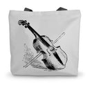 Fiddle and Bow Sketch Canvas Tote Bag