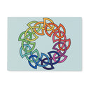 Rainbow Celtic Circle Glass Chopping Board