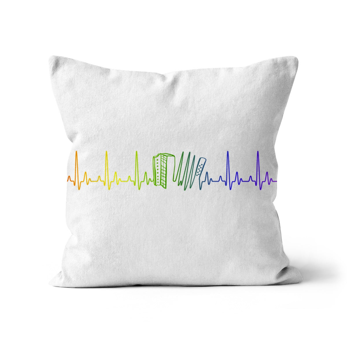 Rainbow Heartbeat Melodeon Cushion