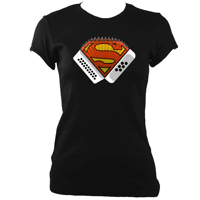 Melodeon Superhero Ladies Fitted T-shirt