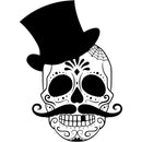 Skull in Top Hat Temporary Tattoo