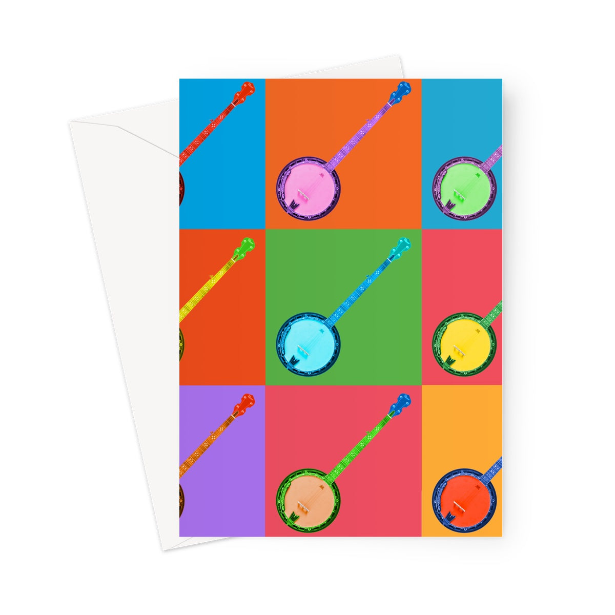 Warhol Style Banjos Greeting Card