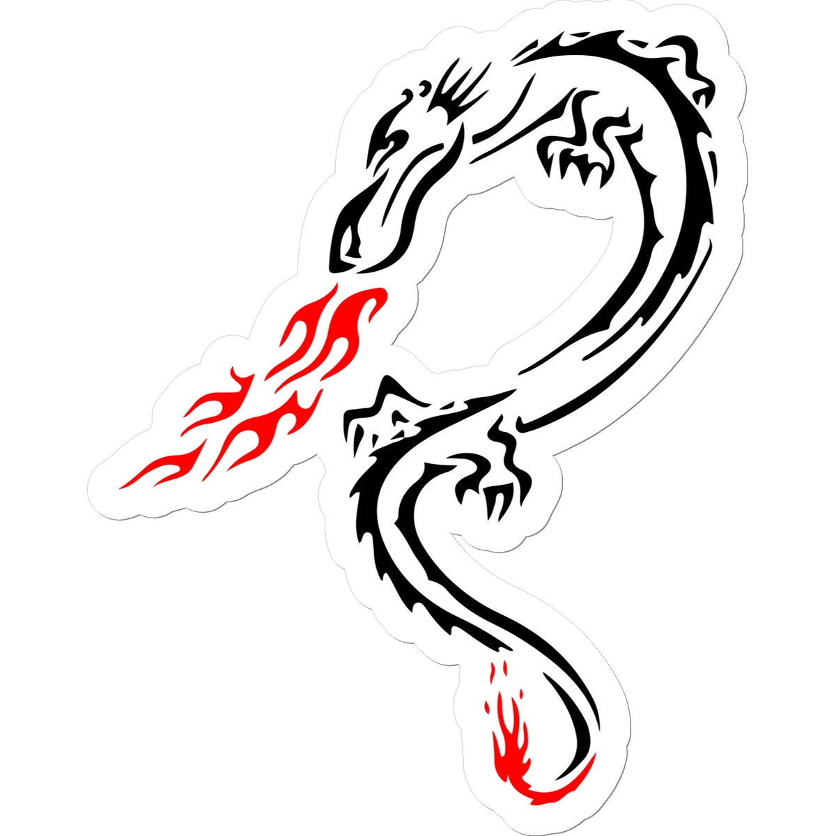 Tribal Dragon Breathing Fire Sticker