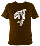 Tribal Style Shark T-shirt - T-shirt - Dark Chocolate - Mudchutney