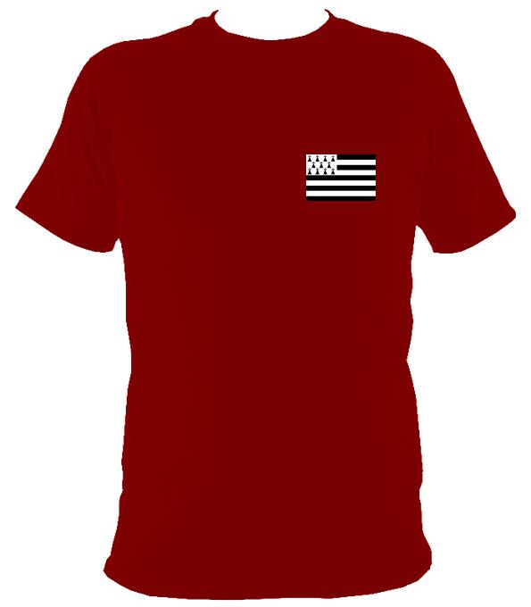 Breton Flag T-shirt - T-shirt - Cardinal Red - Mudchutney